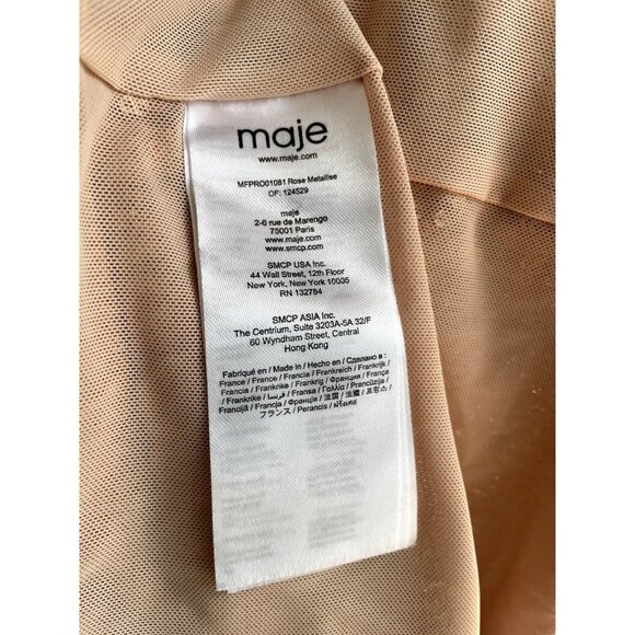 Maje Ripaillette Ruched Sequin Mesh Mini Dress - Picture 4 of 8